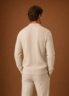 Men's Cable Knit V-Neck Button Cardigan Sweater 6
