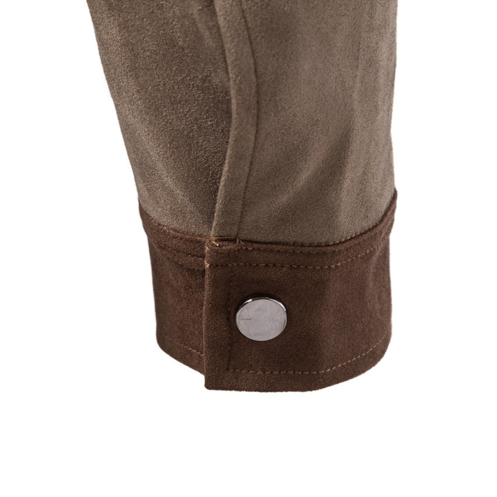 Men's casual zip-up jacket featuring a stylish contrast collar and a soft suede-style finish, perfect for everyday wear. 8