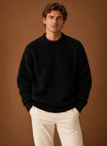 Men's Chunky Knit Crewneck Sweater in Relaxed Fit for Fall & Winter 0