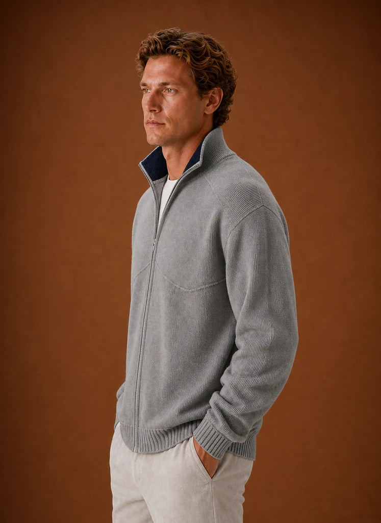Men's Full-Zip Knit Cardigan Jacket with Long Sleeves 5