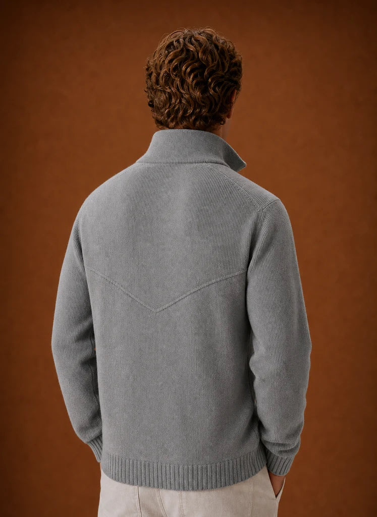 Men's Full-Zip Knit Cardigan Jacket with Long Sleeves 7