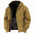 Men's full-zip winter coat featuring a cozy faux fur lining, perfect for cold weather protection and style. 0