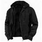 Men's full-zip winter coat featuring a cozy faux fur lining, perfect for cold weather protection and style. 1