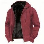 Men's full-zip winter coat featuring a cozy faux fur lining, perfect for cold weather protection and style. 2