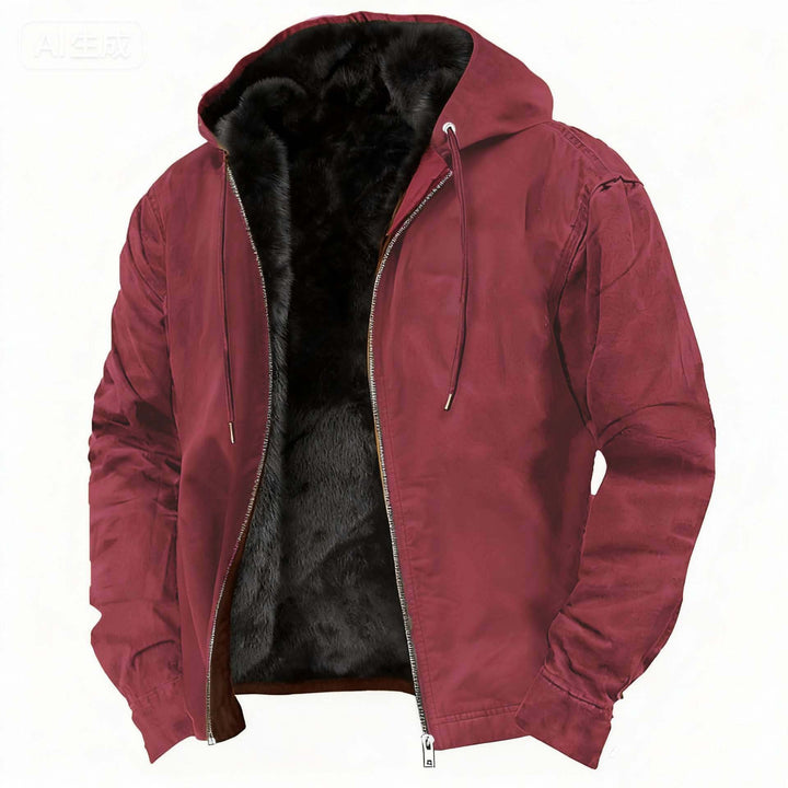 Men's full-zip winter coat featuring a cozy faux fur lining, perfect for cold weather protection and style. 2