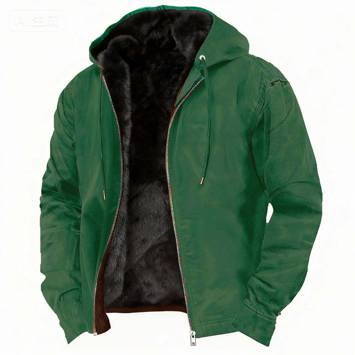 Men's full-zip winter coat featuring a cozy faux fur lining, perfect for cold weather protection and style. 3