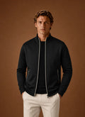 Men's Full Zip Sweater Jacket with Stand Collar and Zip Pockets 0