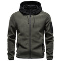 Men's hooded full-zip fleece jacket designed for everyday wear, featuring a comfortable fit, soft fabric, and practical zipper pockets. 0