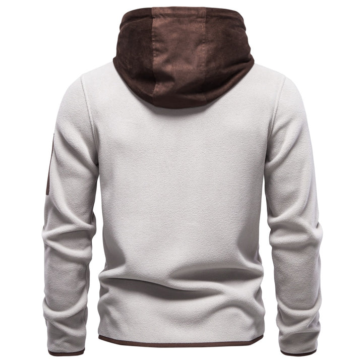 Men's hooded full-zip fleece jacket designed for everyday wear, featuring a comfortable fit, soft fabric, and practical zipper pockets. 2