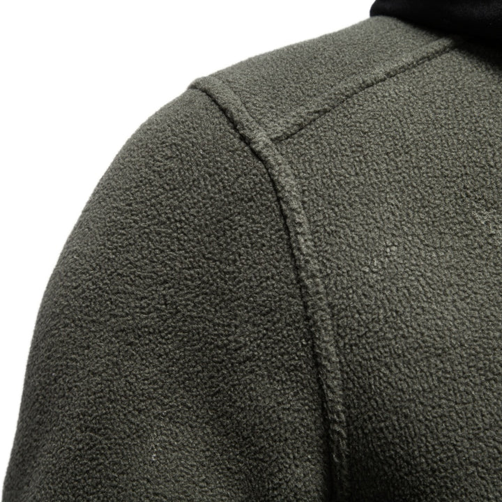 Men's hooded full-zip fleece jacket designed for everyday wear, featuring a comfortable fit, soft fabric, and practical zipper pockets. 3