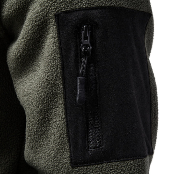 Men's hooded full-zip fleece jacket designed for everyday wear, featuring a comfortable fit, soft fabric, and practical zipper pockets. 5