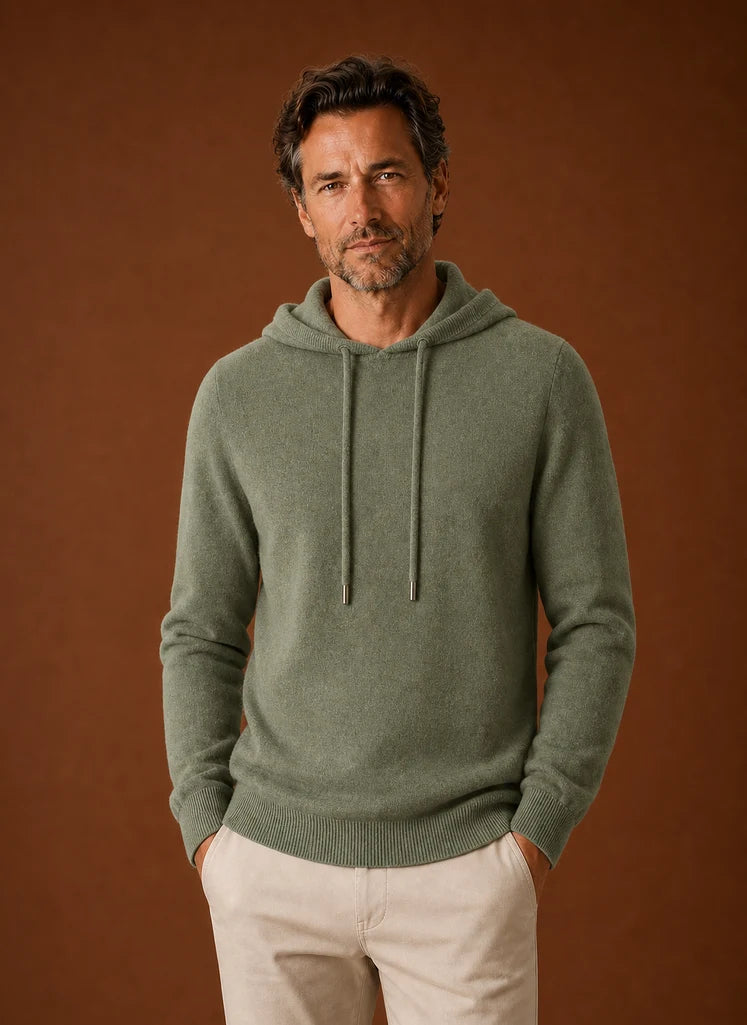 Men's Hooded Knitted Pullover Sweater with Clean Silhouette 10