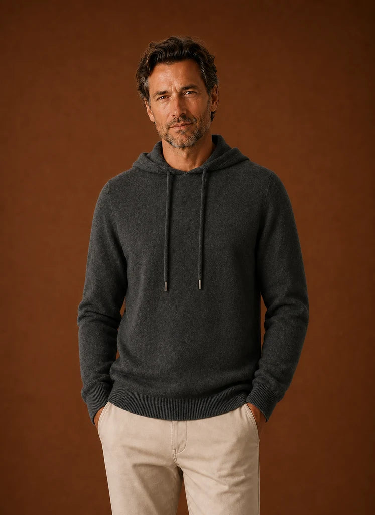 Men's Hooded Knitted Pullover Sweater with Clean Silhouette 11