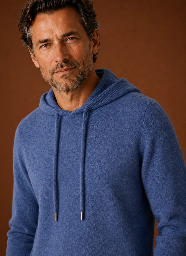 Men's Hooded Knitted Pullover Sweater with Clean Silhouette 3