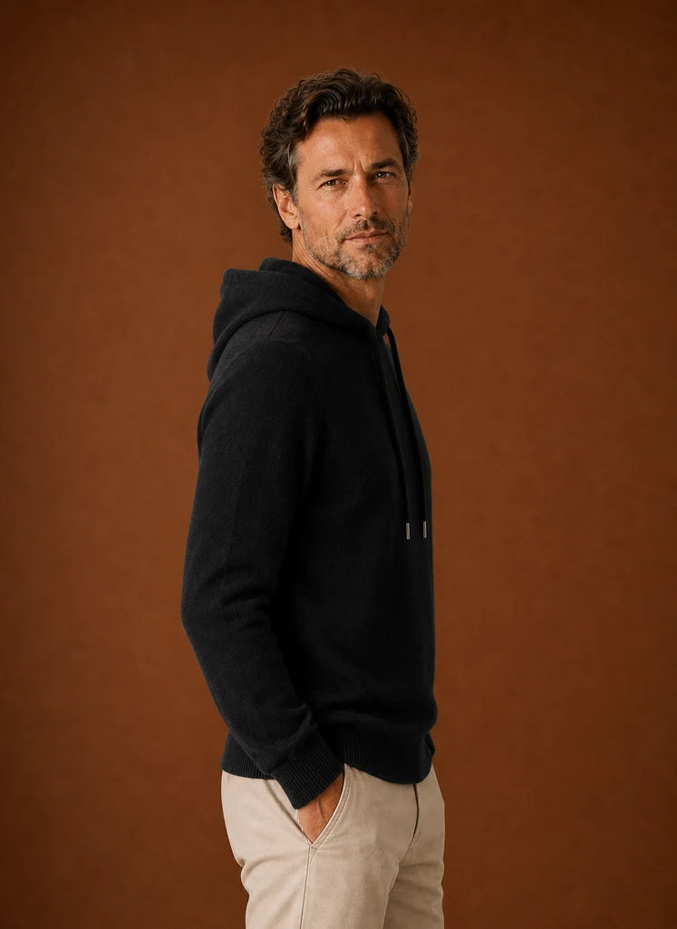 Men's Hooded Knitted Pullover Sweater with Clean Silhouette 5