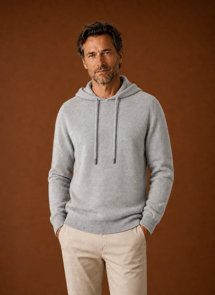 Men's Hooded Knitted Pullover Sweater with Clean Silhouette 8