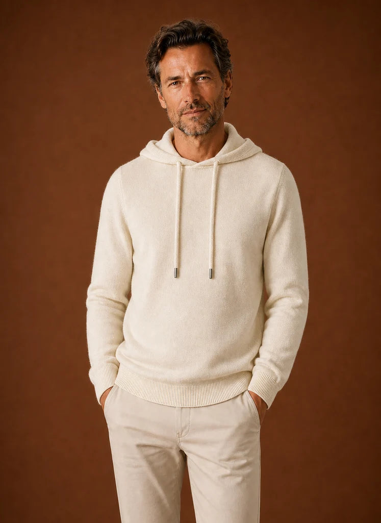 Men's Hooded Knitted Pullover Sweater with Clean Silhouette 9