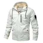 Men's hooded outdoor jacket featuring a warm fleece lining, perfect for cold weather adventures and casual outings. 3