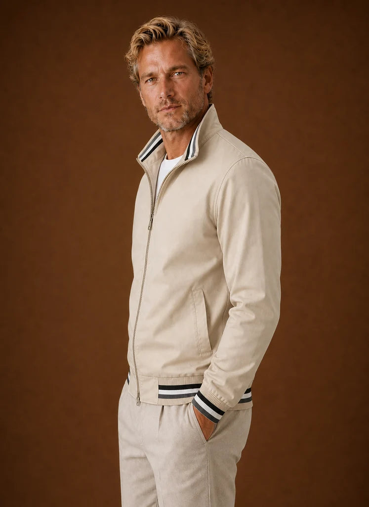 Men's Lightweight Bomber Jacket with Zip Front for Layering 1