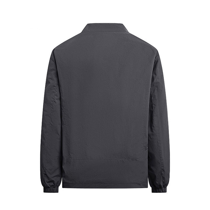 Men's lightweight stand-collar zip-up jacket in a stylish design, perfect for casual wear, featuring a comfortable fit and versatile color options. 5