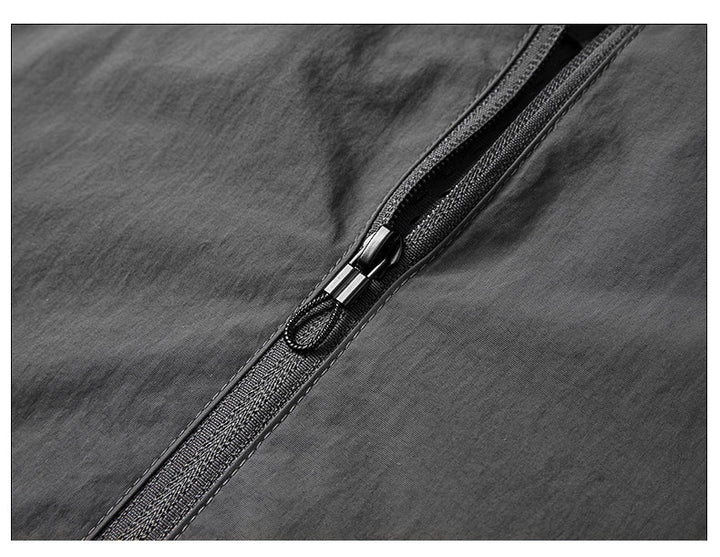 Men's lightweight stand-collar zip-up jacket in a stylish design, perfect for casual wear, featuring a comfortable fit and versatile color options. 6