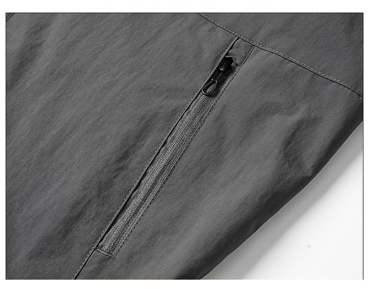 Men's lightweight stand-collar zip-up jacket in a stylish design, perfect for casual wear, featuring a comfortable fit and versatile color options. 7
