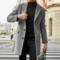 Men's mid-length tailored jacket with a smooth finish, perfect for versatile style in both casual and formal settings. 0