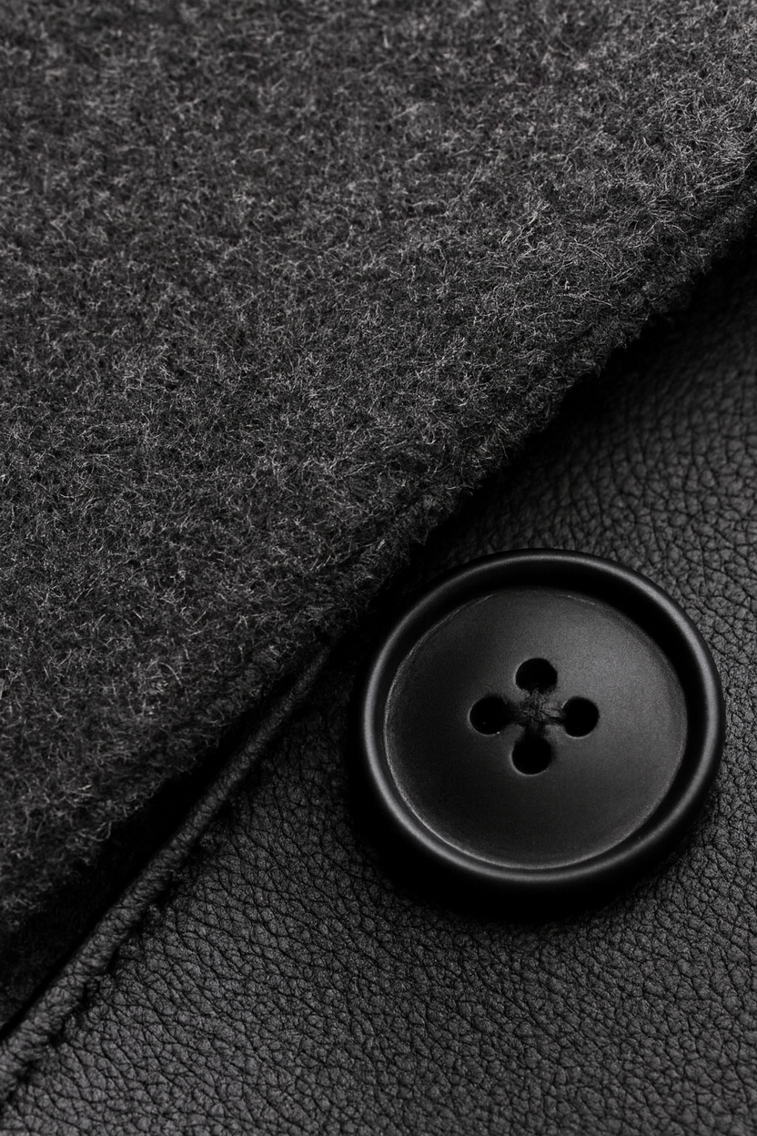 Men's mid-length tailored jacket with a smooth finish, perfect for versatile style in both casual and formal settings. 3