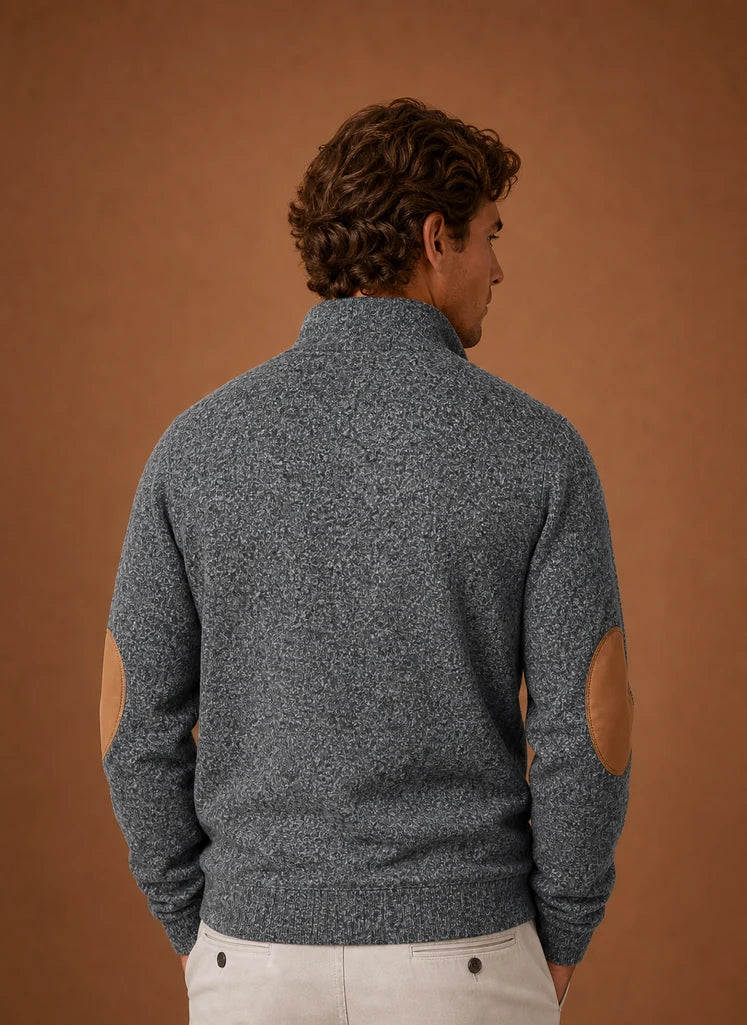 Men's Mock Neck Pullover Sweater with Long Sleeves 1