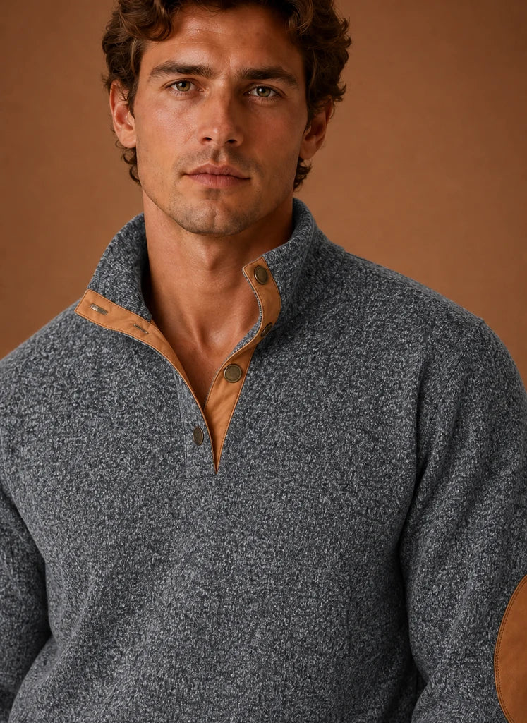 Men's Mock Neck Pullover Sweater with Long Sleeves 2
