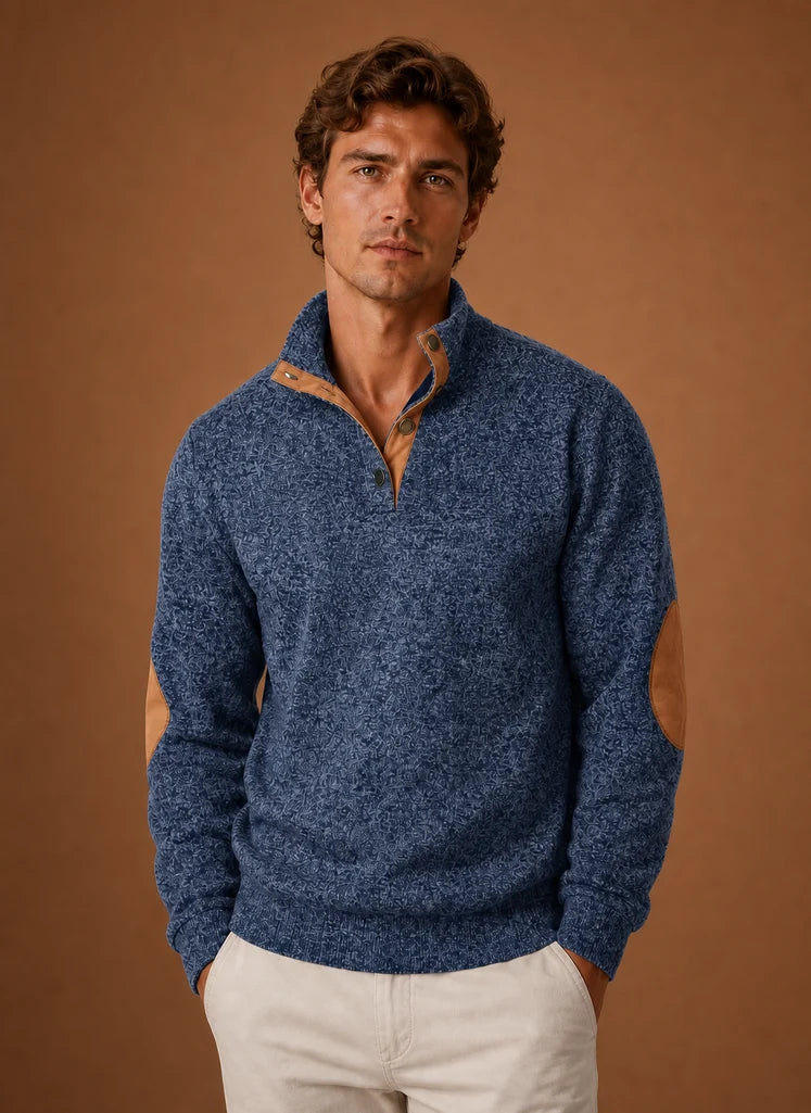 Men's Mock Neck Pullover Sweater with Long Sleeves 4