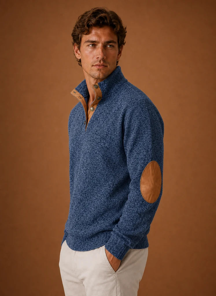 Men's Mock Neck Pullover Sweater with Long Sleeves 5
