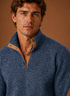 Men's Mock Neck Pullover Sweater with Long Sleeves 6