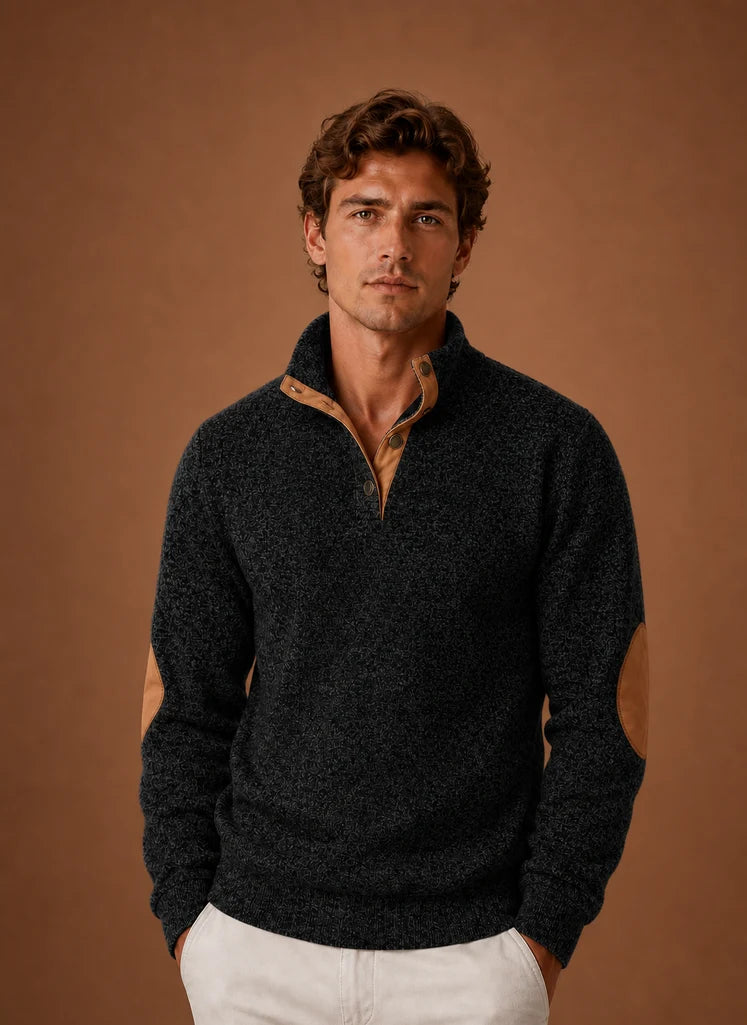 Men's Mock Neck Pullover Sweater with Long Sleeves 8