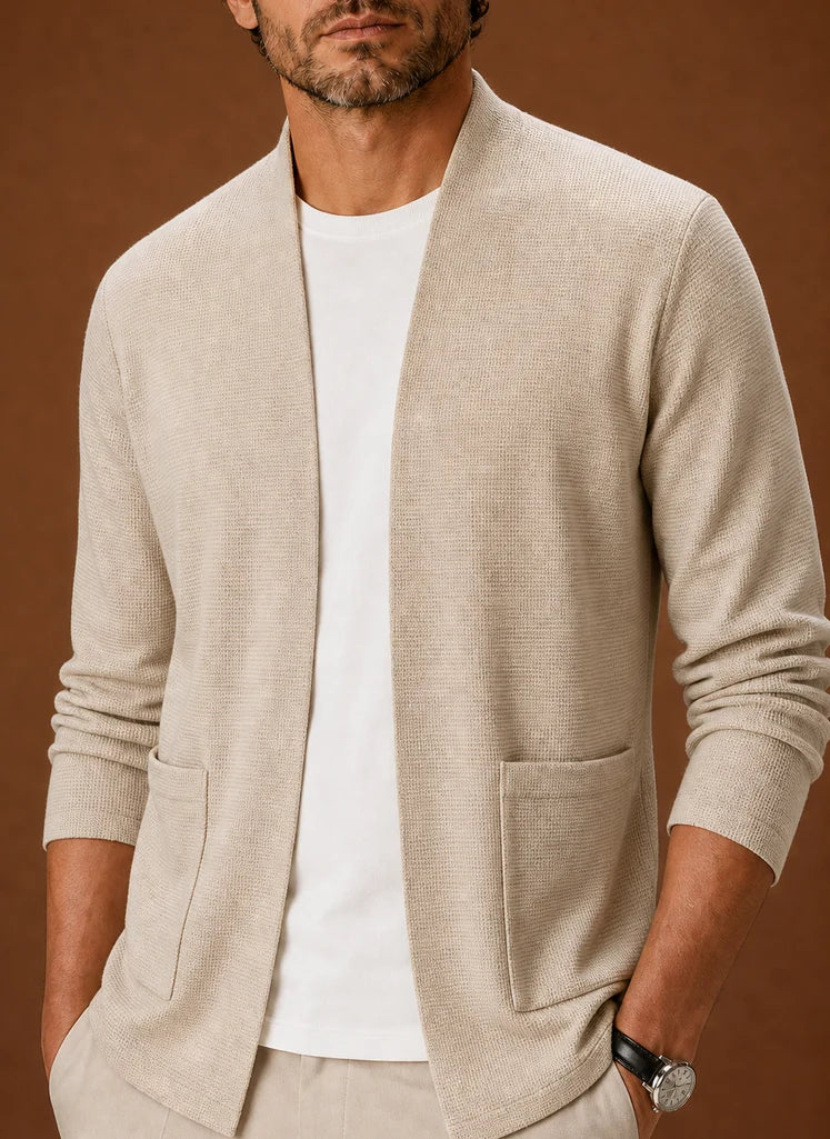 Men's Open Front Longline Knit Cardigan for Layering 3