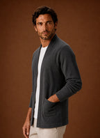 Men's Open Front Longline Knit Cardigan for Layering 5