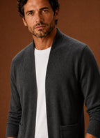 Men's Open Front Longline Knit Cardigan for Layering 7
