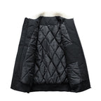 Men's padded bomber jacket featuring a cozy Sherpa collar, perfect for warmth and style in cold weather. 4