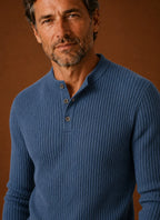 Men's Pullover Knit Sweater Shirt with Structured Neckline 7