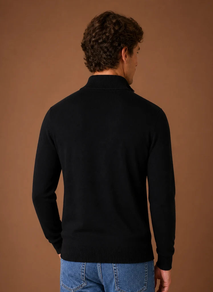 Men's Quarter Zip Sweater for Layering - Relaxed Fit for Everyday Wear 1