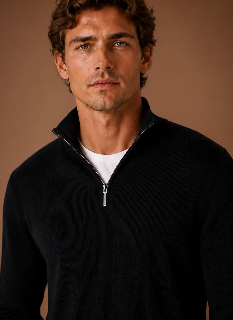 Men's Quarter Zip Sweater for Layering - Relaxed Fit for Everyday Wear 2