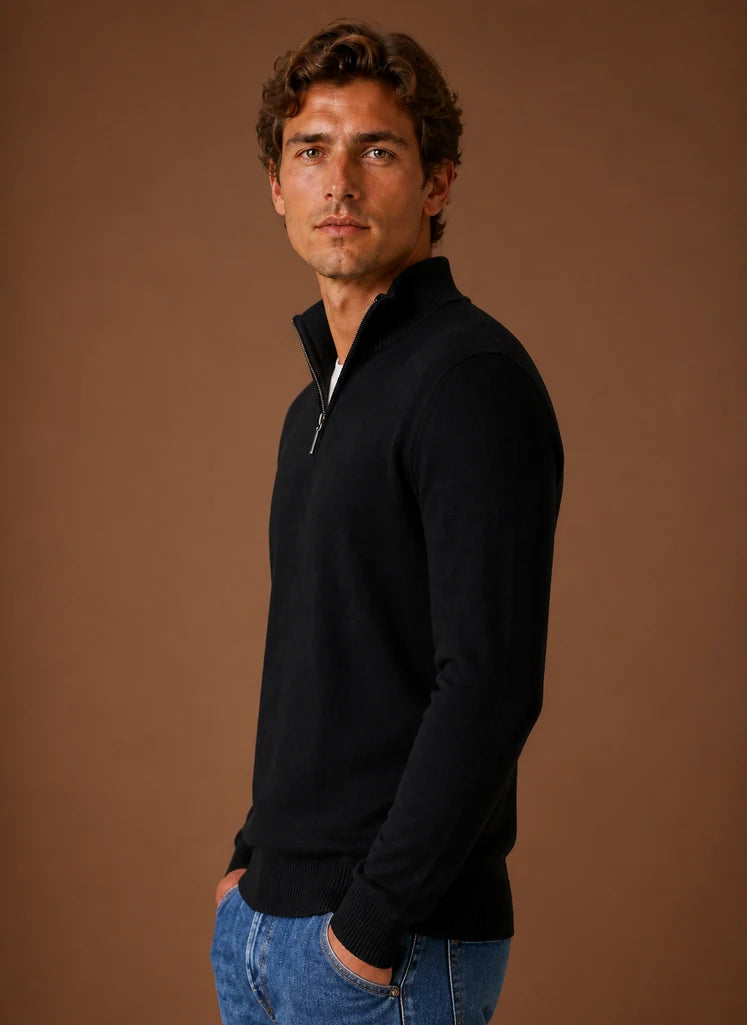 Men's Quarter Zip Sweater for Layering - Relaxed Fit for Everyday Wear 3