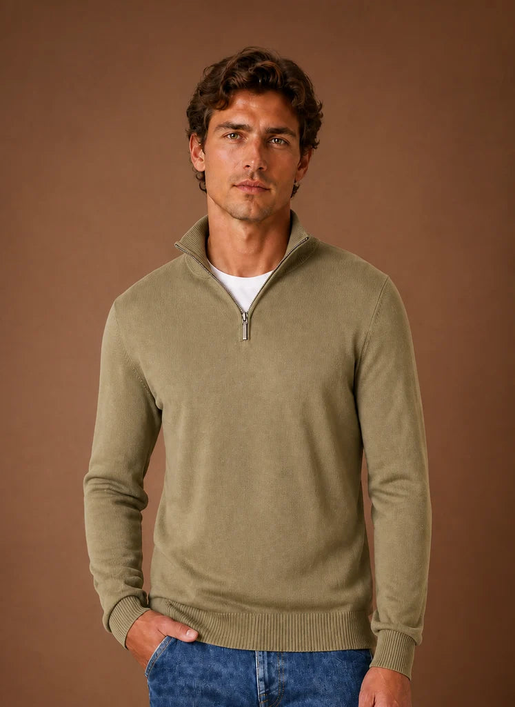 Men's Quarter Zip Sweater for Layering - Relaxed Fit for Everyday Wear 8