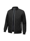 Men's quilted winter jacket featuring a cozy faux fur lining and stylish ribbed cuffs, perfect for staying warm and fashionable in cold weather. 0