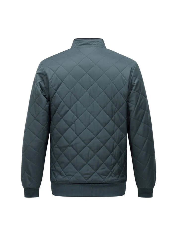Men's quilted winter jacket featuring a cozy faux fur lining and stylish ribbed cuffs, perfect for staying warm and fashionable in cold weather. 7
