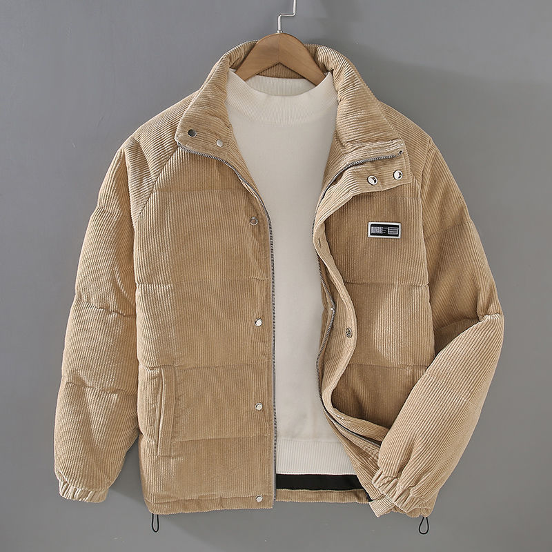 Men's Relaxed Fit Corduroy Insulated Jacket in earthy tones, featuring a comfortable design, warm insulation, and stylish corduroy fabric, 1