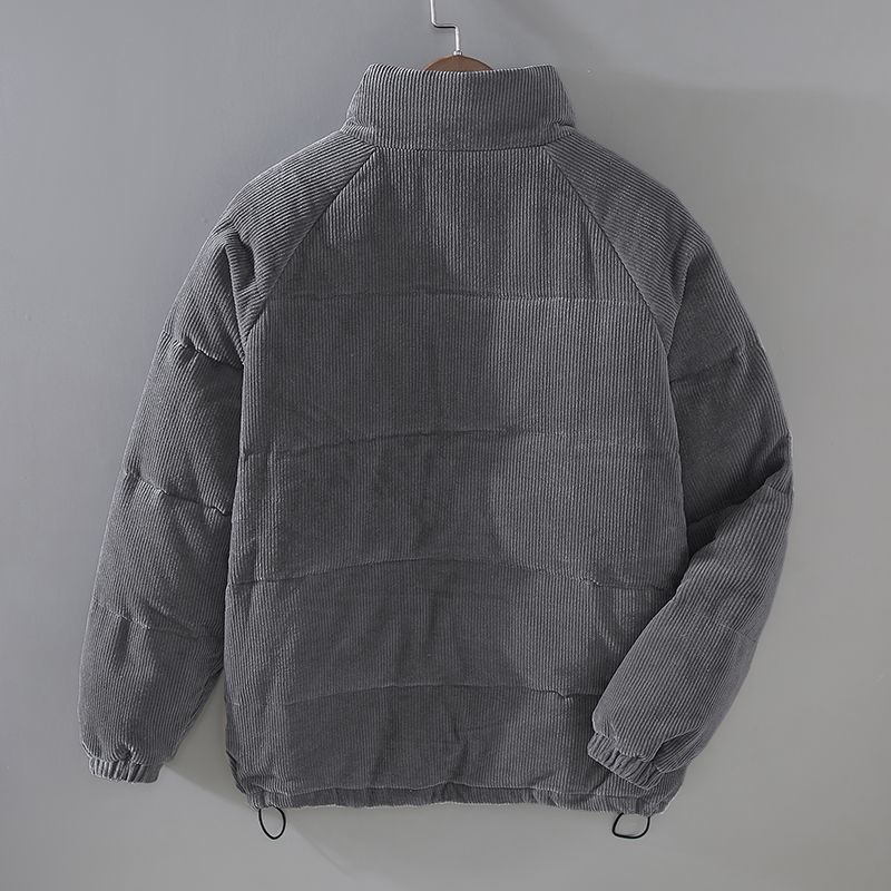 Men's Relaxed Fit Corduroy Insulated Jacket in earthy tones, featuring a comfortable design, warm insulation, and stylish corduroy fabric, 3