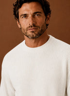 Men's Ribbed Crew Neck Sweater in Regular Fit for Everyday Wear 1