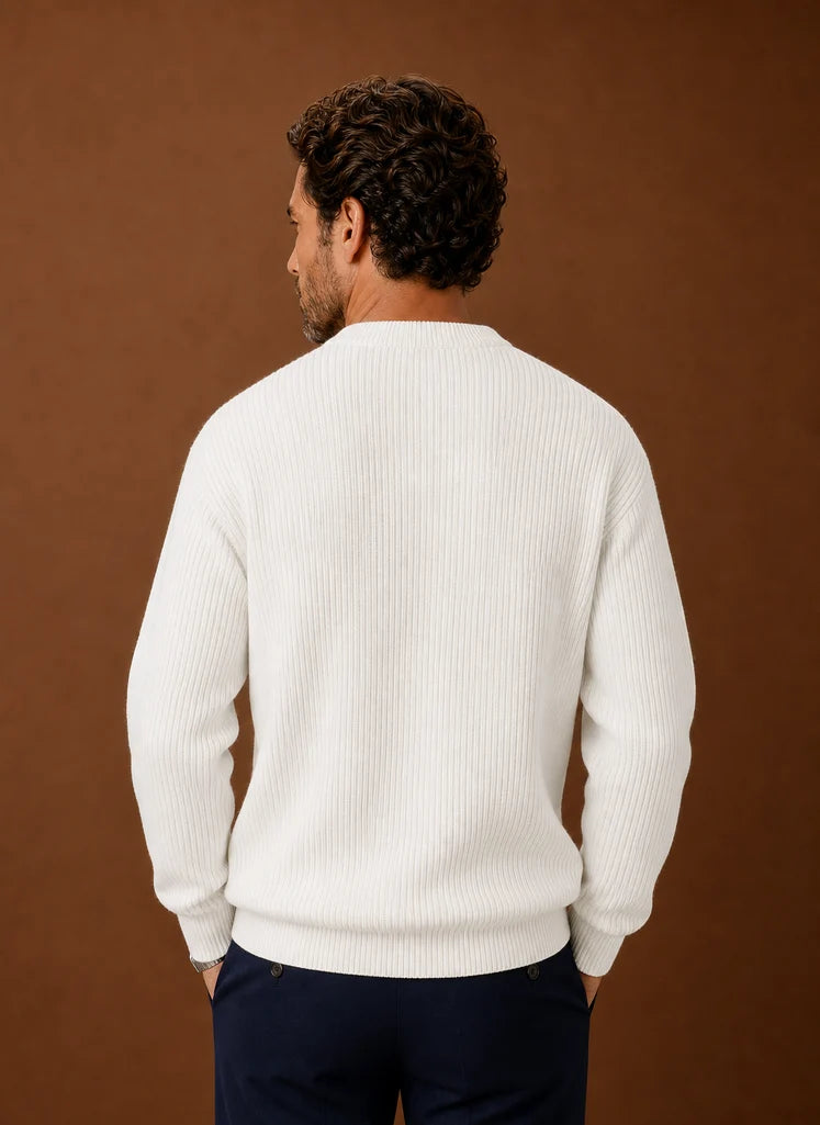 Men's Ribbed Crew Neck Sweater in Regular Fit for Everyday Wear 2