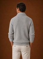 Men's Shawl Collar Knit Cardigan with Button Closure 3